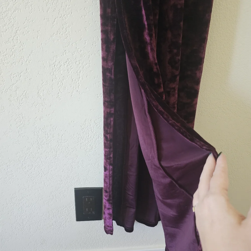 Free People Low Key Crushin Velvet Dress in Pomegranate Wine - Picture 8 of 8
